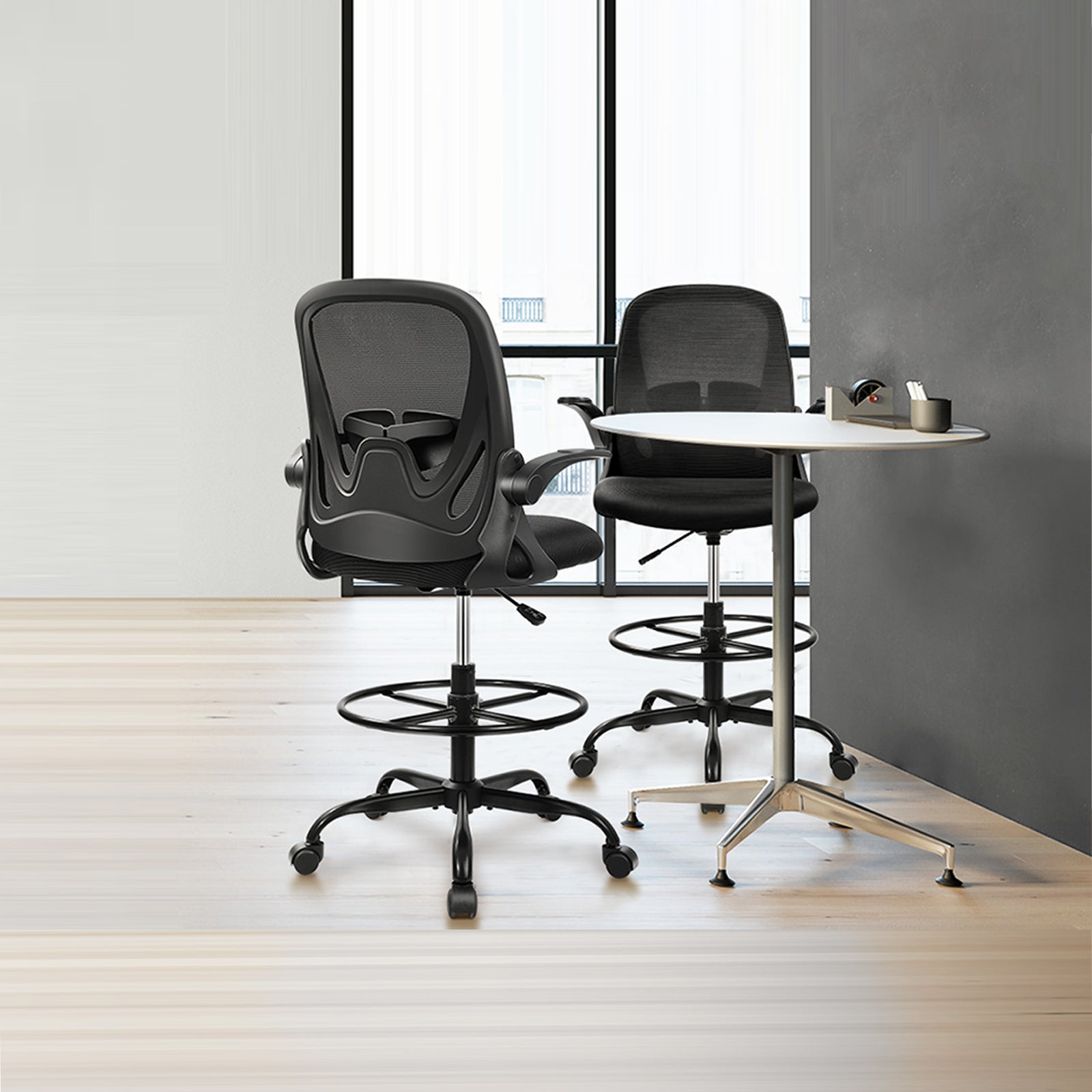 KERDOM  Tall Office Drafting Chair with Ergonomic Lumbar Support